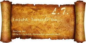 Leicht Tonuzóba névjegykártya